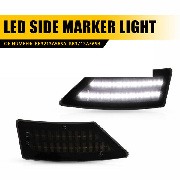LED Side Marker Light for Ford Ranger 2019-2022, Smoked Lens, White, Front Fender