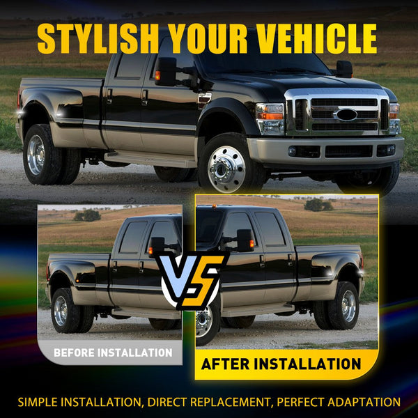 LED Side Marker Light for Ford Super Duty F-350/F-450/F-550, White, Side Fender, Dually Bed