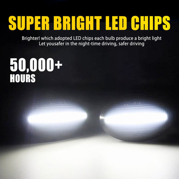 LED Side Marker Light for Ford Super Duty F-350/F-450/F-550, White, Side Fender, Dually Bed