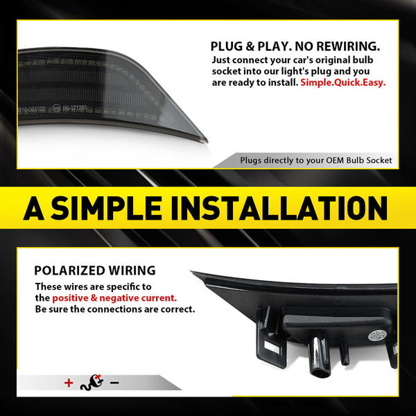 LED Side Marker Light for GMC Yukon/Chevy Tahoe/Suburban 2021-2023, Smoked Lens, White