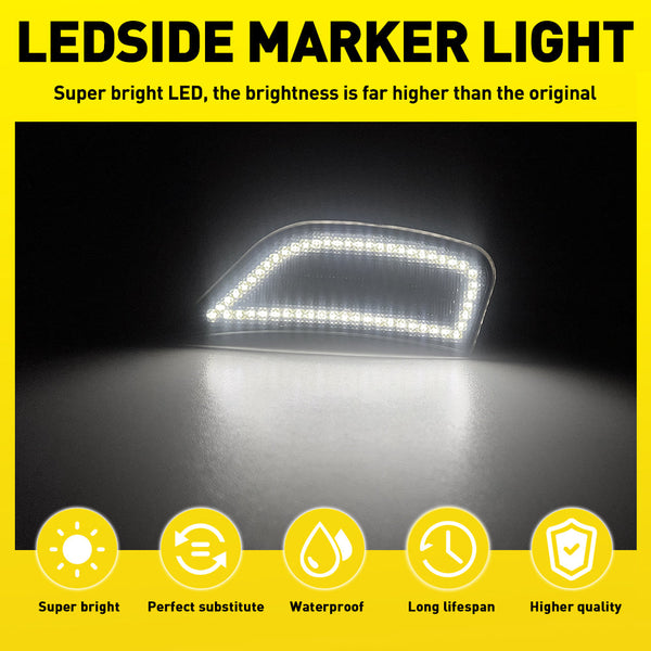 LED Side Marker Light for GMC Yukon/Chevy Tahoe/Suburban 2021-2023, Smoked Lens, White