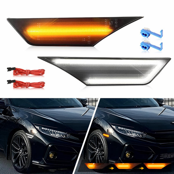 LED Side Marker Light for Honda Civic 2016-2021, Sequential Switchback Turn Signal