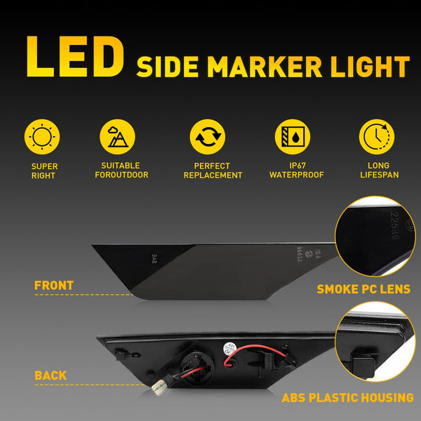 LED Side Marker Light for Honda Civic 2016-2021, Sequential Switchback Turn Signal