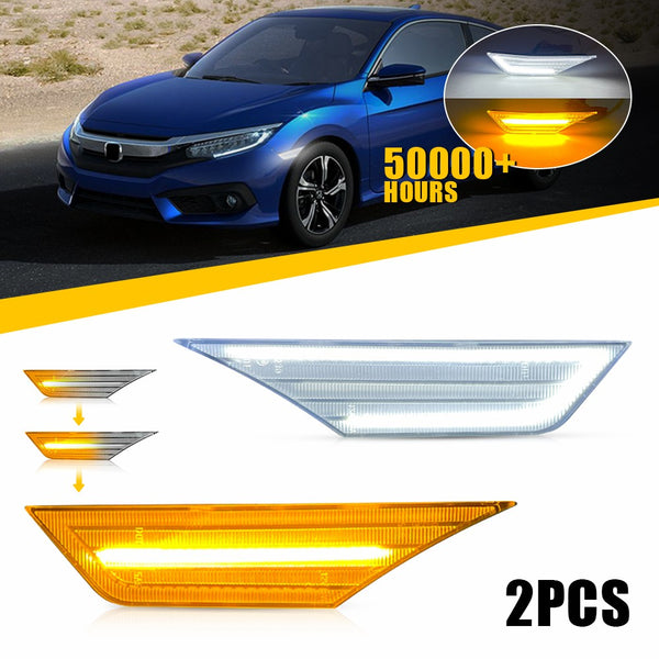 LED Side Marker Light for Honda Civic 2016-2021, Sequential Turn Signal/DRL