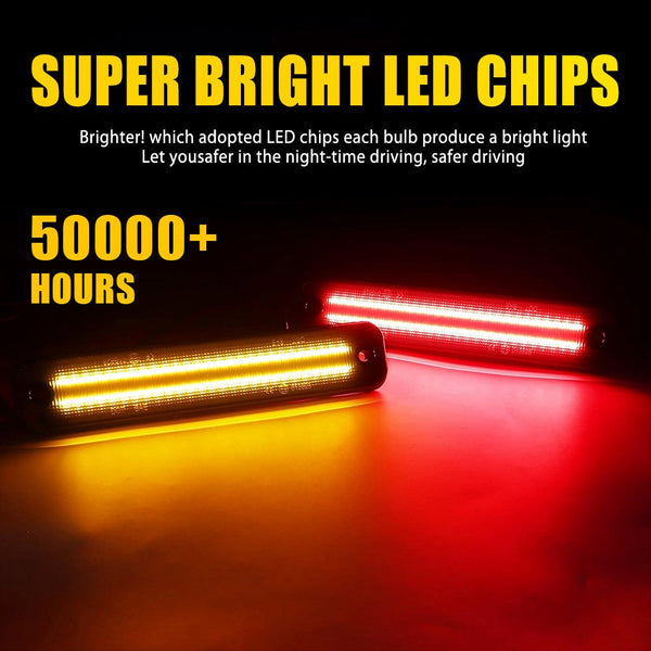 LED Side Marker Light for Hummer H2 2003-2009, Smoked Lens, Amber/Red, Front & Rear