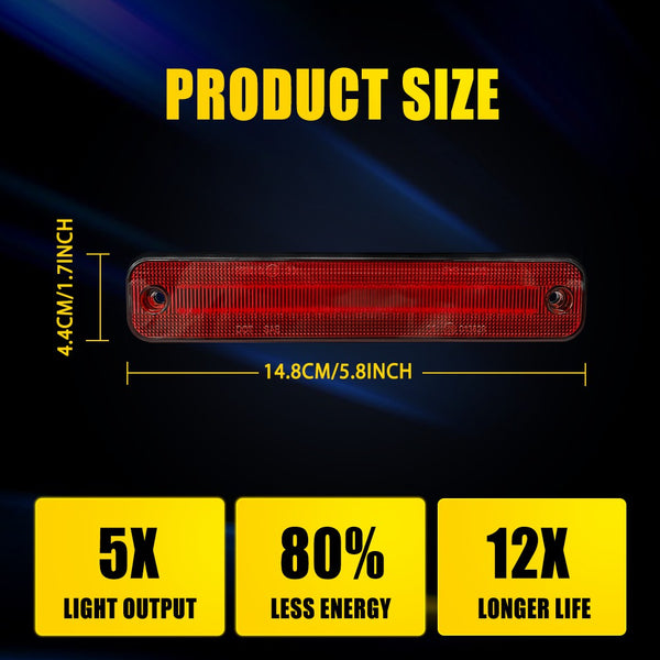 LED Side Marker Light for Hummer H2 2003-2009, Smoked Lens, Red, Rear