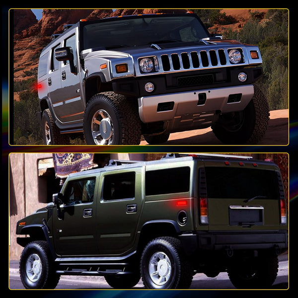 LED Side Marker Light for Hummer H2 2003-2009, Smoked Lens, Red, Rear