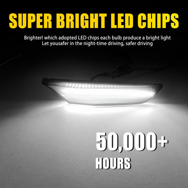 LED Side Marker Light for Infiniti G35 Sedan 2003-2006, Smoked Lens, White, Front Bumper