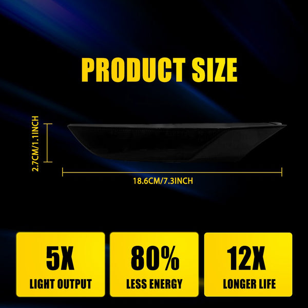 LED Side Marker Light for Infiniti G35 Sedan 2003-2006, Smoked Lens, White, Front Bumper