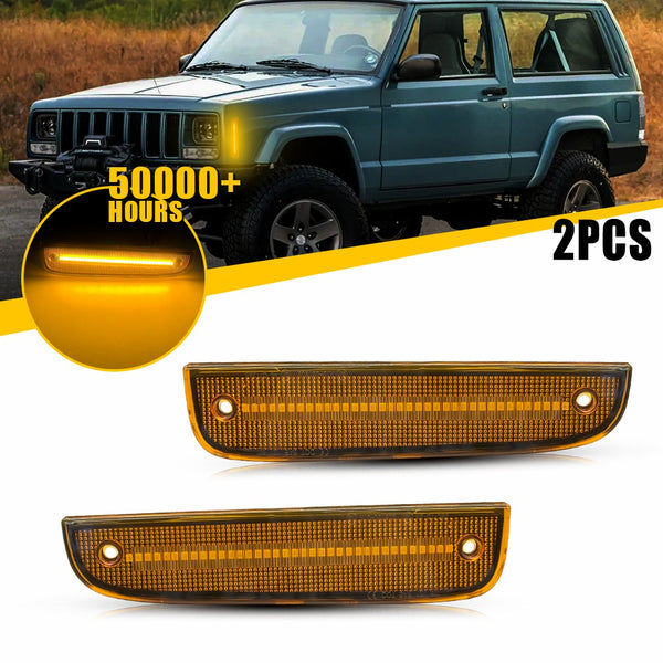 LED Side Marker Light for Jeep Cherokee 1997-2001, Amber, Front Fender