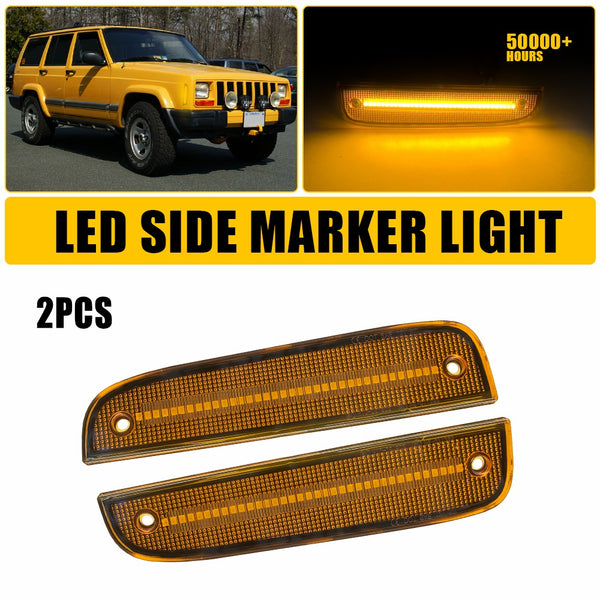LED Side Marker Light for Jeep Cherokee 1997-2001, Amber, Front Fender