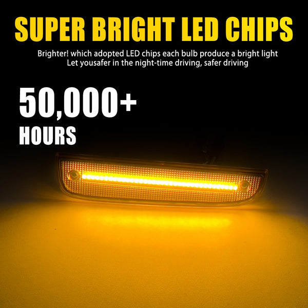 LED Side Marker Light for Jeep Cherokee 1997-2001, Amber, Front Fender