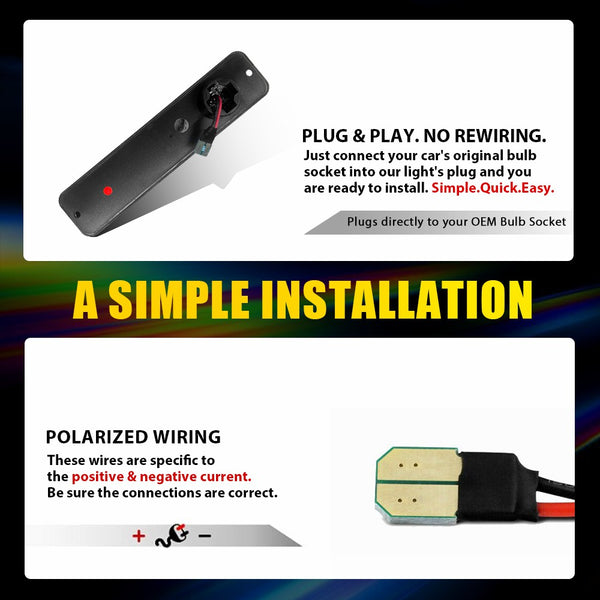 LED Side Marker Light for Jeep Grand Wagoneer 1984-1991, Smoked Lens, Rear L&R