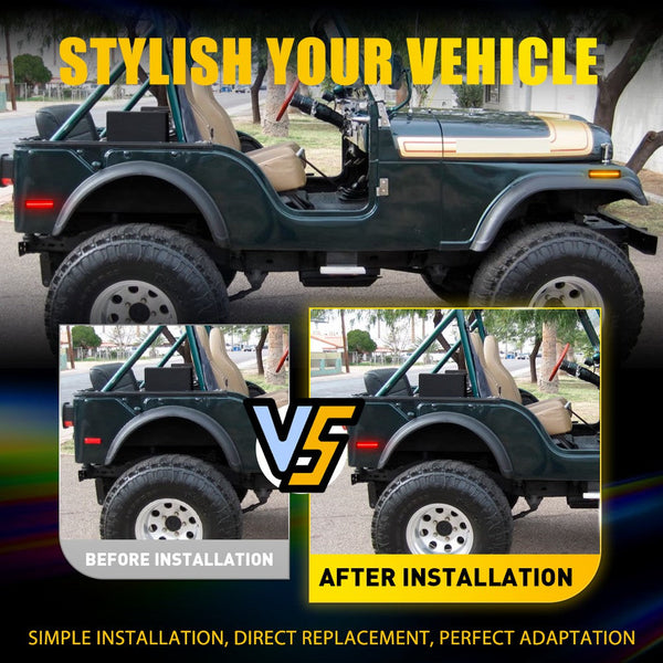 LED Side Marker Light for Jeep Grand Wagoneer 1984-1991, Smoked Lens, Rear L&R