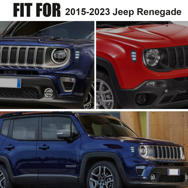 LED Side Marker Light for Jeep Renegade 2015-2023, Smoked Lens, White, Front