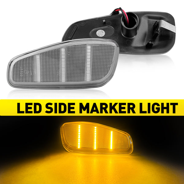 LED Side Marker Light for Jeep Renegade 2015-2025, Clear Lens, Amber, L&R Fender