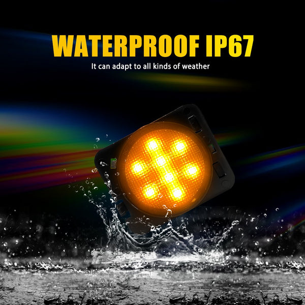 LED Side Marker Light for Jeep Wrangler JK 2007-2018, Amber Lens, Front Fender