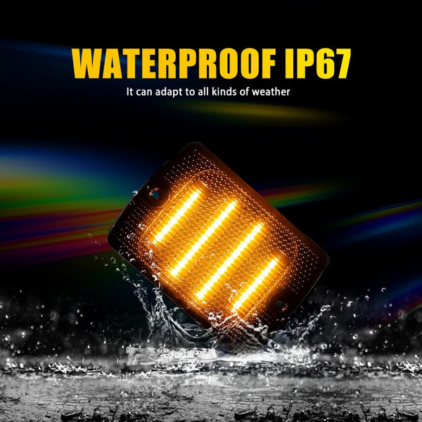 LED Side Marker Light for Jeep Wrangler YJ 1987-1995, Smoked Lens, Turn Signal