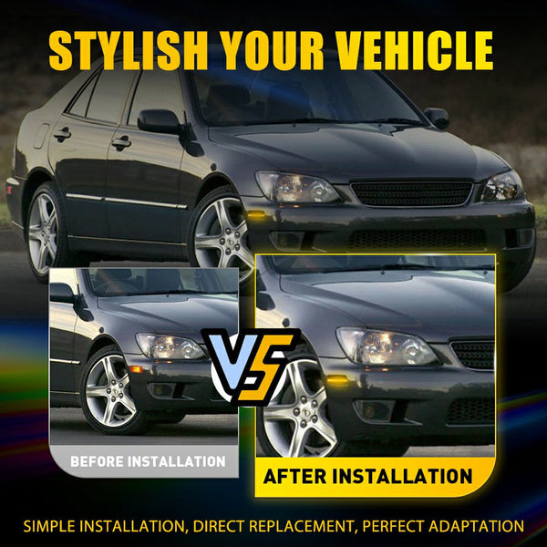 LED Side Marker Light for Lexus IS300 2001-2005/GS430 & Toyota Prius, Smoked Lens, Amber