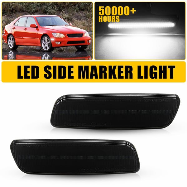 LED Side Marker Light for Lexus IS300 2001-2005/GS430 & Toyota Prius, Smoked Lens, White
