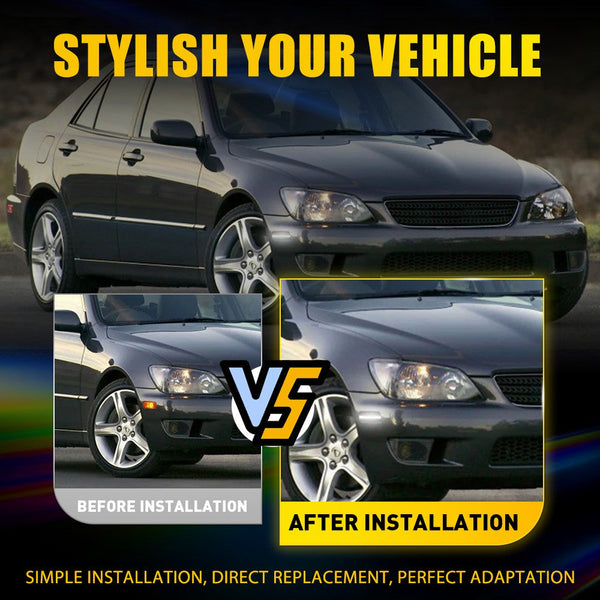 LED Side Marker Light for Lexus IS300 2001-2005/GS430 & Toyota Prius, Smoked Lens, White