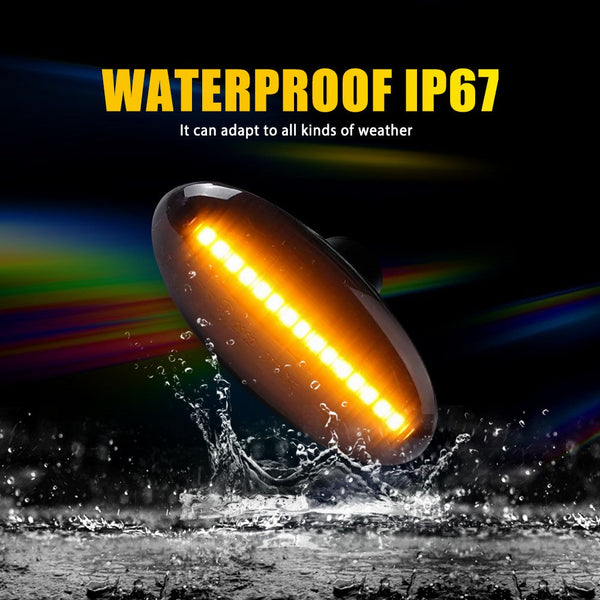 LED Side Marker Light for Mazda 2/3/5/MPV, Dark Smoked, Amber, Front Fender L&R