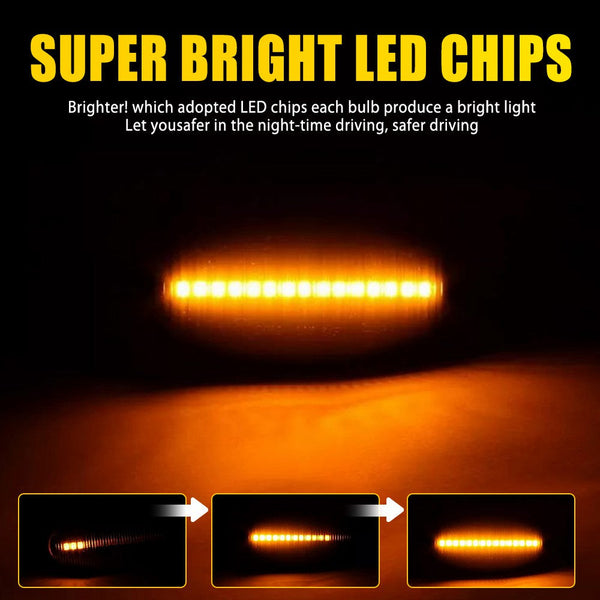 LED Side Marker Light for Mazda 2/3/5/MPV, Dark Smoked, Amber, Front Fender L&R