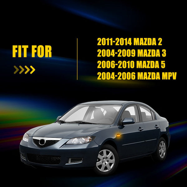 LED Side Marker Light for Mazda 2/3/5/MPV, Dark Smoked, Amber, Front Fender L&R