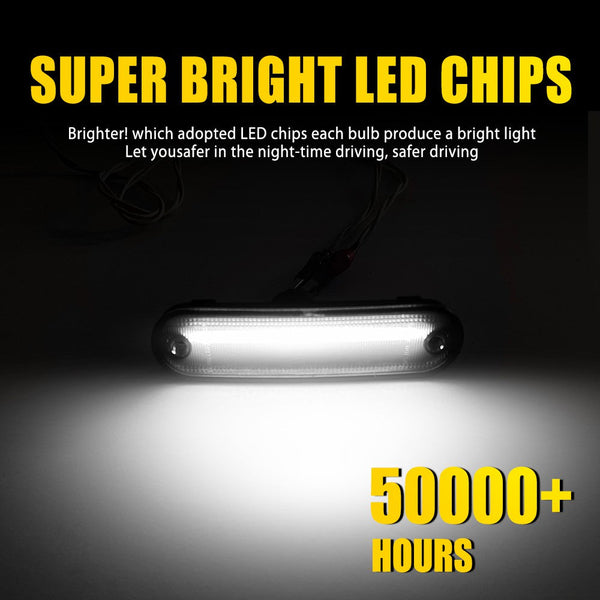 LED Side Marker Light for Mazda MX-5 Miata 1990-2005, Smoked Lens, White, Front/Rear