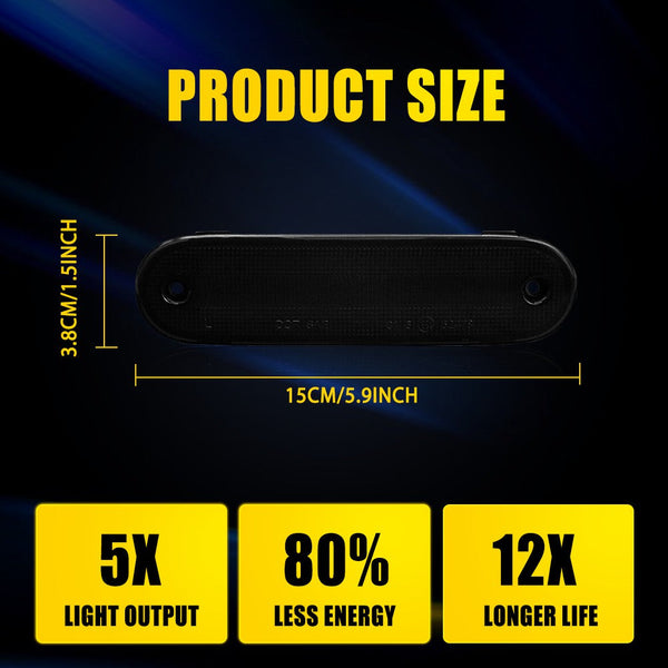 LED Side Marker Light for Mazda MX-5 Miata 1990-2005, Smoked Lens, White, Front/Rear