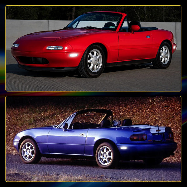 LED Side Marker Light for Mazda MX-5 Miata 1990-2005, Smoked Lens, White, Front/Rear