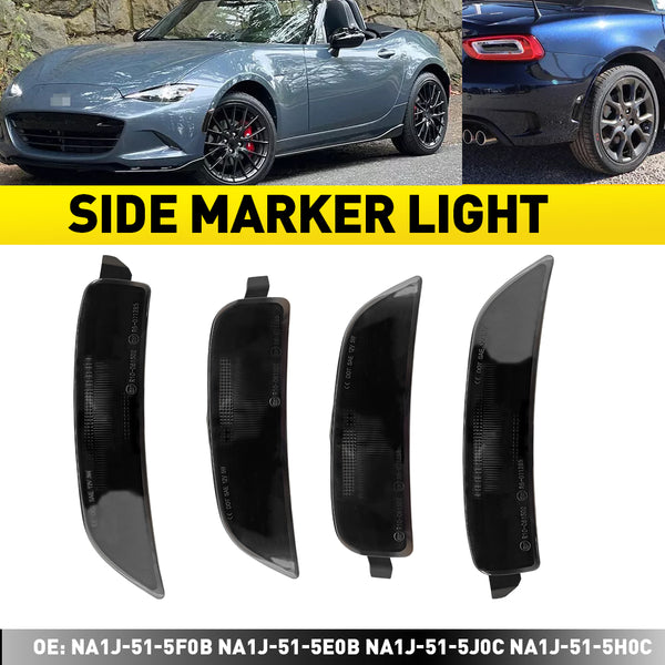 LED Side Marker Light for Mazda MX-5 Miata 2016-2022, Smoked Lens, Front & Rear