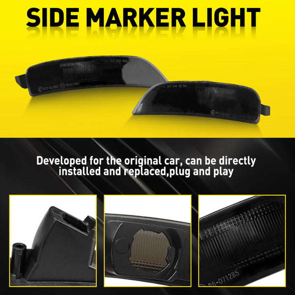 LED Side Marker Light for Mazda MX-5 Miata 2016-2022, Smoked Lens, Front & Rear