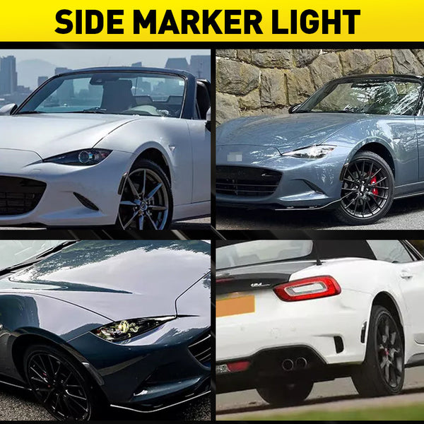 LED Side Marker Light for Mazda MX-5 Miata 2016-2022, Smoked Lens, Front & Rear