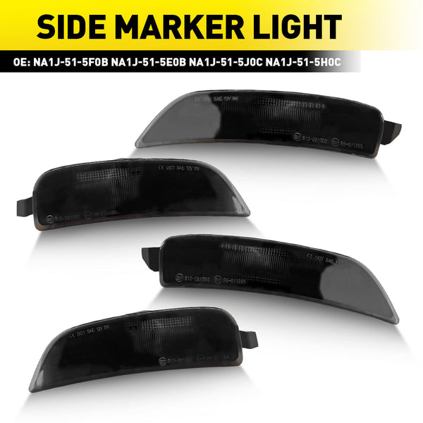 LED Side Marker Light for Mazda MX-5 Miata 2016-2022, Smoked Lens, Front & Rear