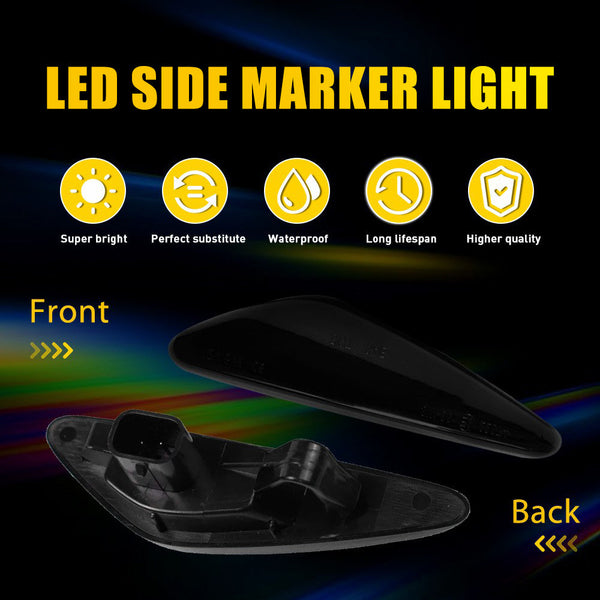 LED Side Marker Light for Mazda MX-5 Miata/RX-8, Dark Smoked, Amber, Sequential