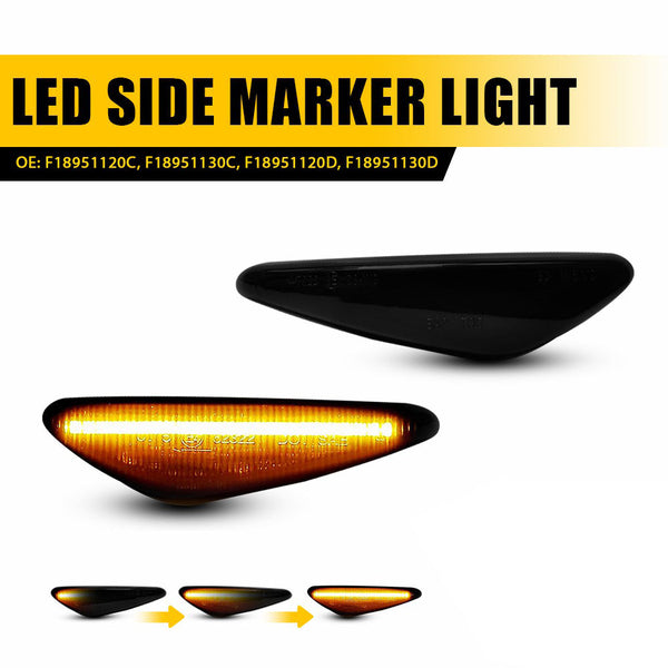 LED Side Marker Light for Mazda MX-5 Miata/RX-8, Dark Smoked, Amber, Sequential