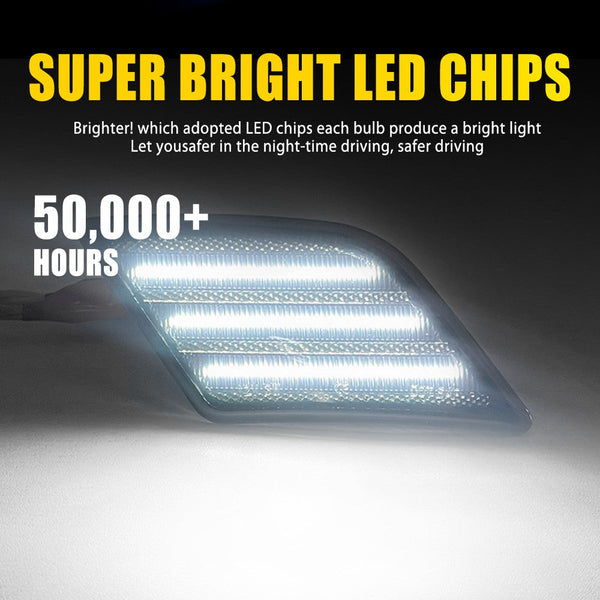 LED Side Marker Light for Mercedes-Benz C-Class W204 2008-2011, Smoked Lens, White