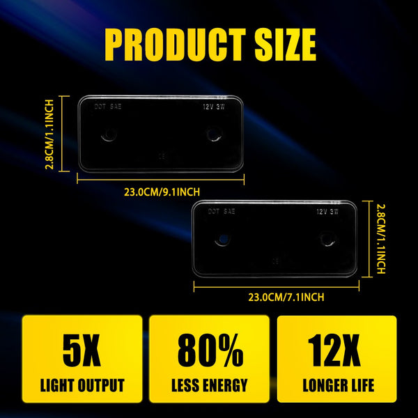 LED Side Marker Light for Mercedes-Benz G-Class W463 G500 1999-2014, Front & Rear