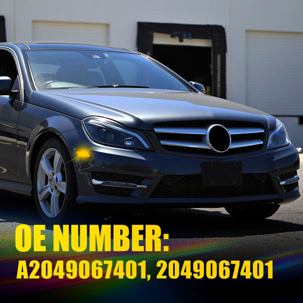 LED Side Marker Light for Mercedes C-Class C300/C350/C63 AMG 2012-2014, Amber, Front