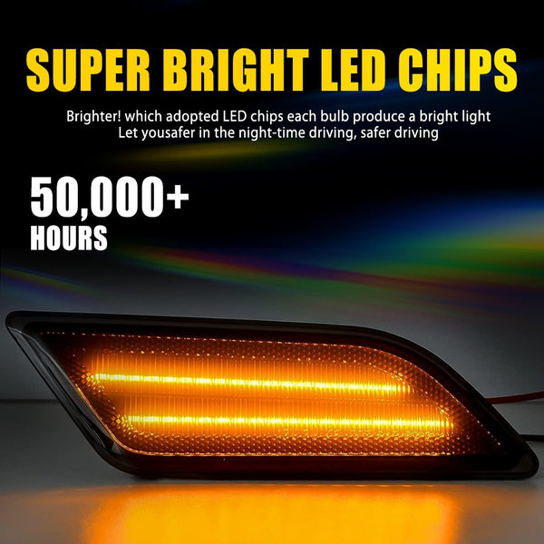 LED Side Marker Light for Mercedes C-Class C300/C350/C63 AMG 2012-2014, Amber, Front