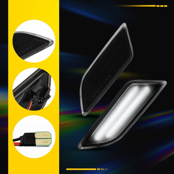 LED Side Marker Light for Mercedes W204 C250/C300, Smoked Lens, White, Front