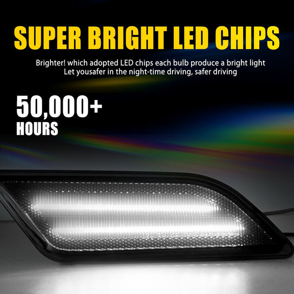 LED Side Marker Light for Mercedes W204 C250/C300, Smoked Lens, White, Front