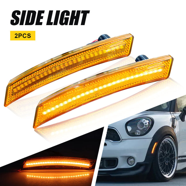 LED Side Marker Light for MINI Cooper R55/R56/R57/R58/R59/R60/R61, Amber, Front