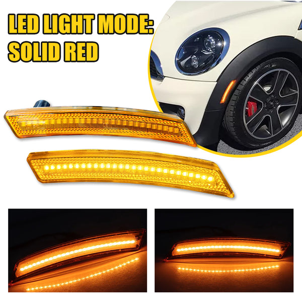 LED Side Marker Light for MINI Cooper R55/R56/R57/R58/R59/R60/R61, Amber, Front