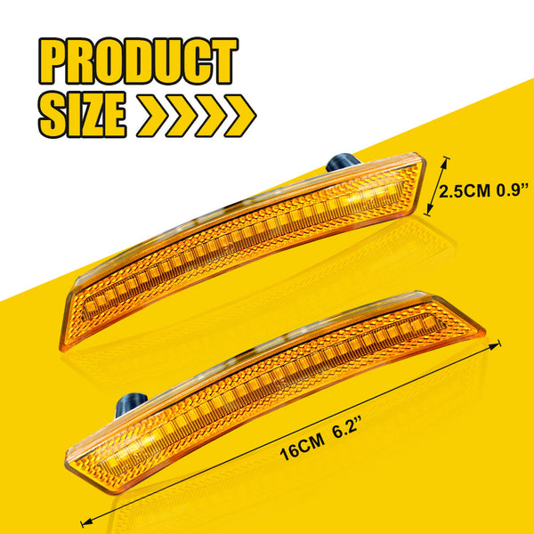 LED Side Marker Light for MINI Cooper R55/R56/R57/R58/R59/R60/R61, Amber, Front