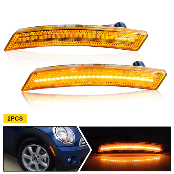 LED Side Marker Light for MINI Cooper R55/R56/R57/R58/R59/R60/R61, Amber, Front