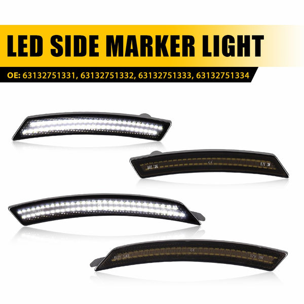 LED Side Marker Light for MINI Cooper R55/R56/R57/R58/R59/R60, Smoked Lens, Front & Rear