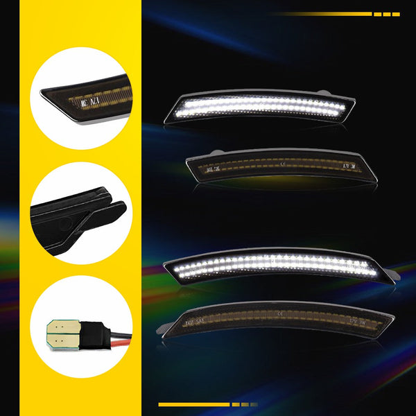 LED Side Marker Light for MINI Cooper R55/R56/R57/R58/R59/R60, Smoked Lens, Front & Rear