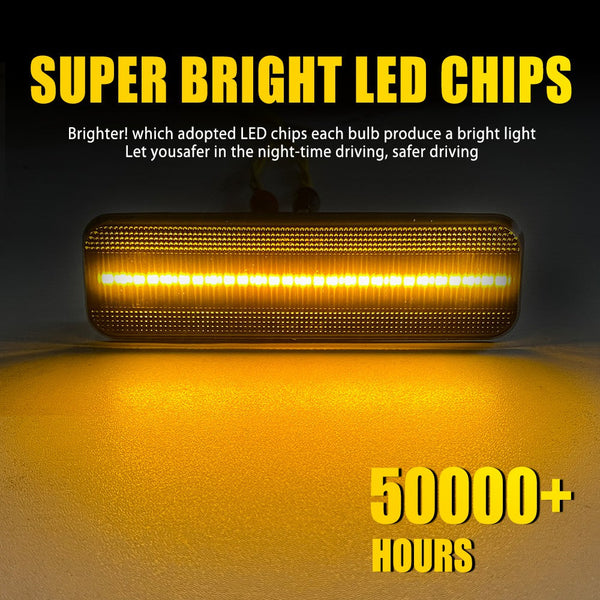 LED Side Marker Light for Plymouth Barracuda/Satellite 1972-1974, Smoked Lens, Front